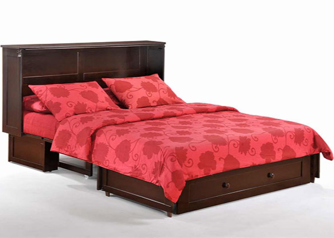 clover murphy cabinet bed chocolate open