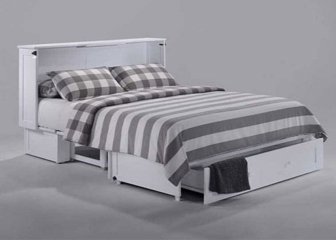 clover murphy cabinet bed white open