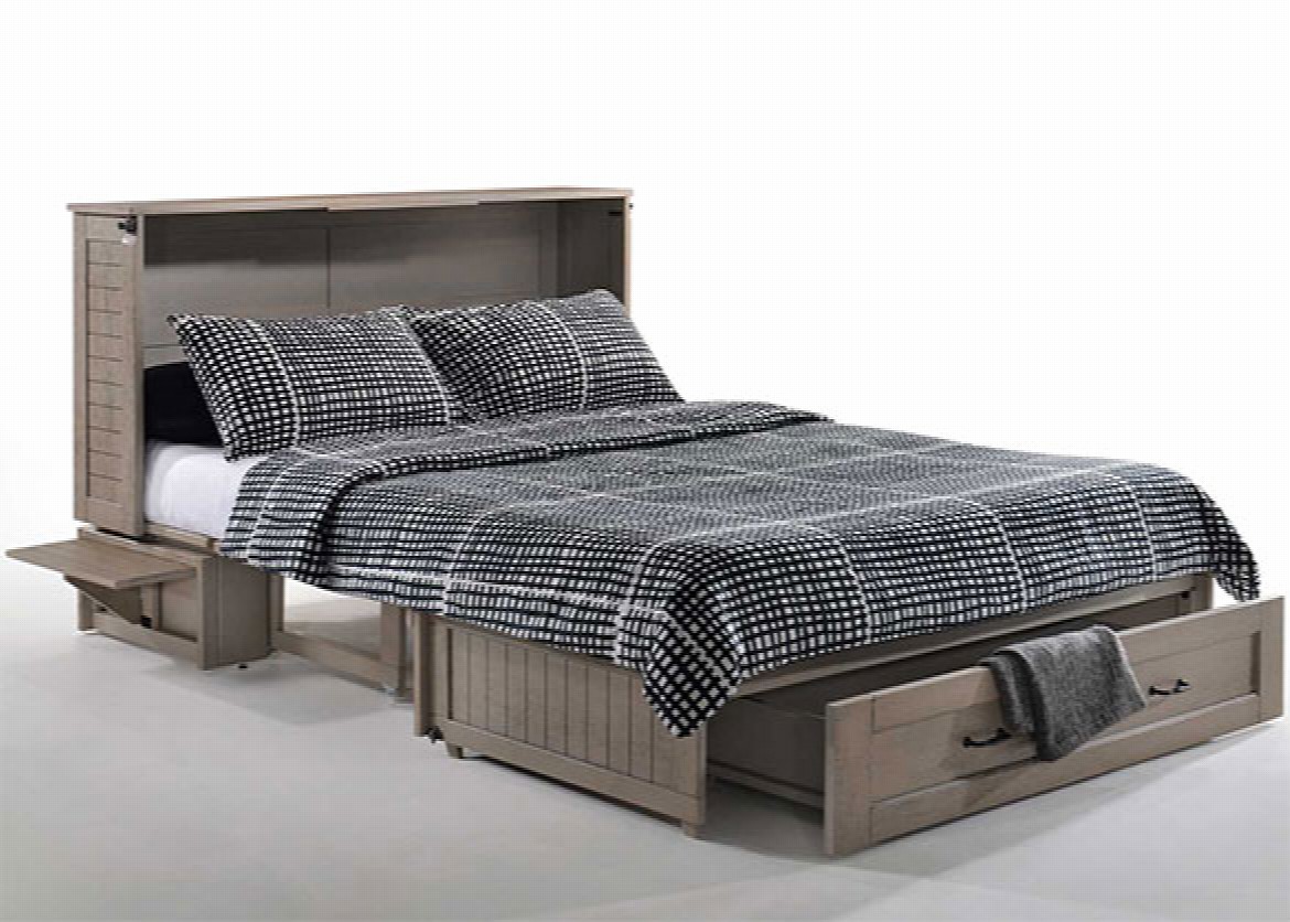 poppy murphy cabinet bed brushed driftwood open