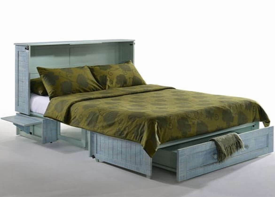 poppy murphy cabinet bed skye blue open