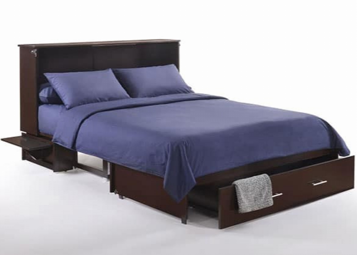 sagebrush murphy cabinet bed chocolate open