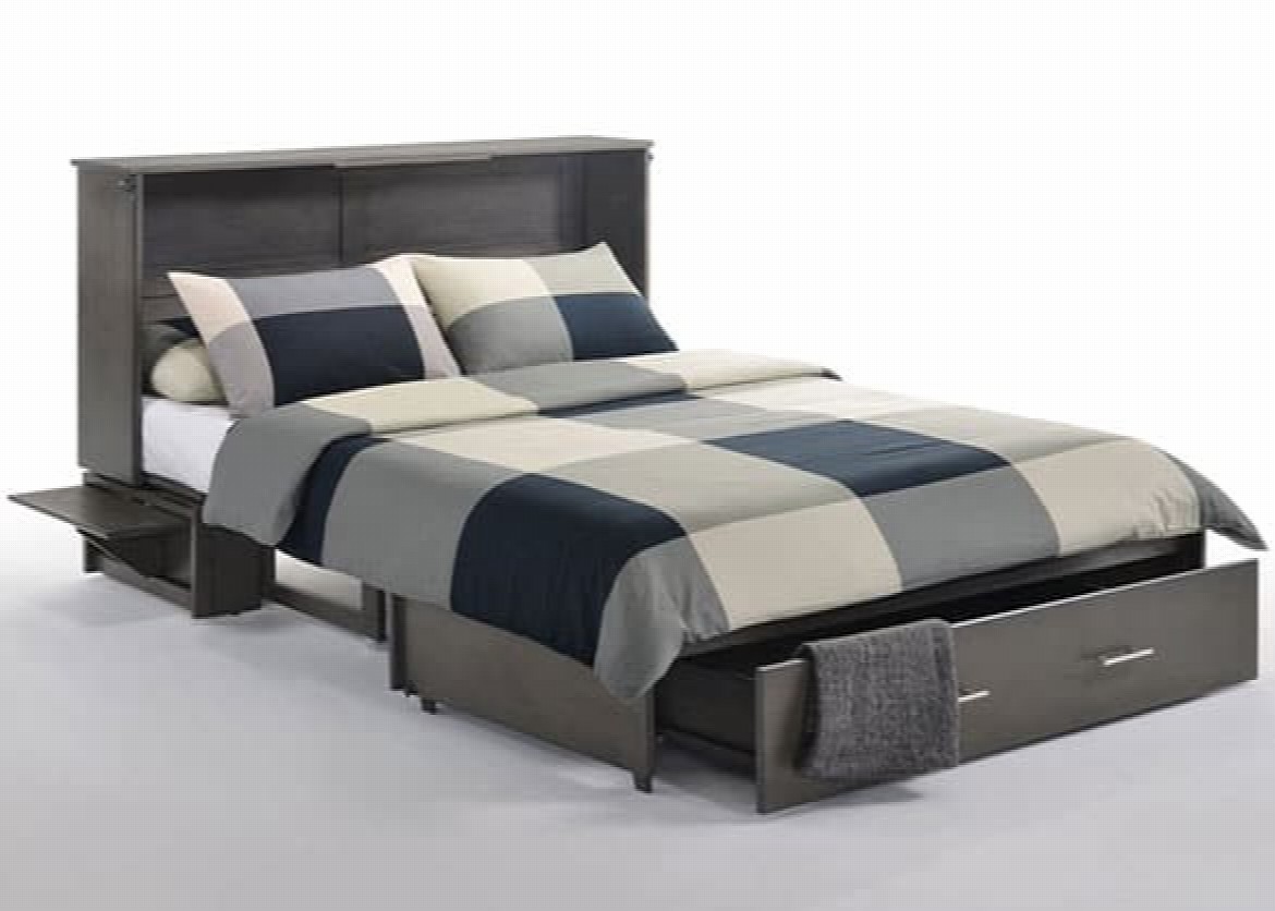 sagebrush murphy cabinet bed stonewashed grey open